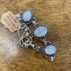 Rainbow moonstone sterling silver